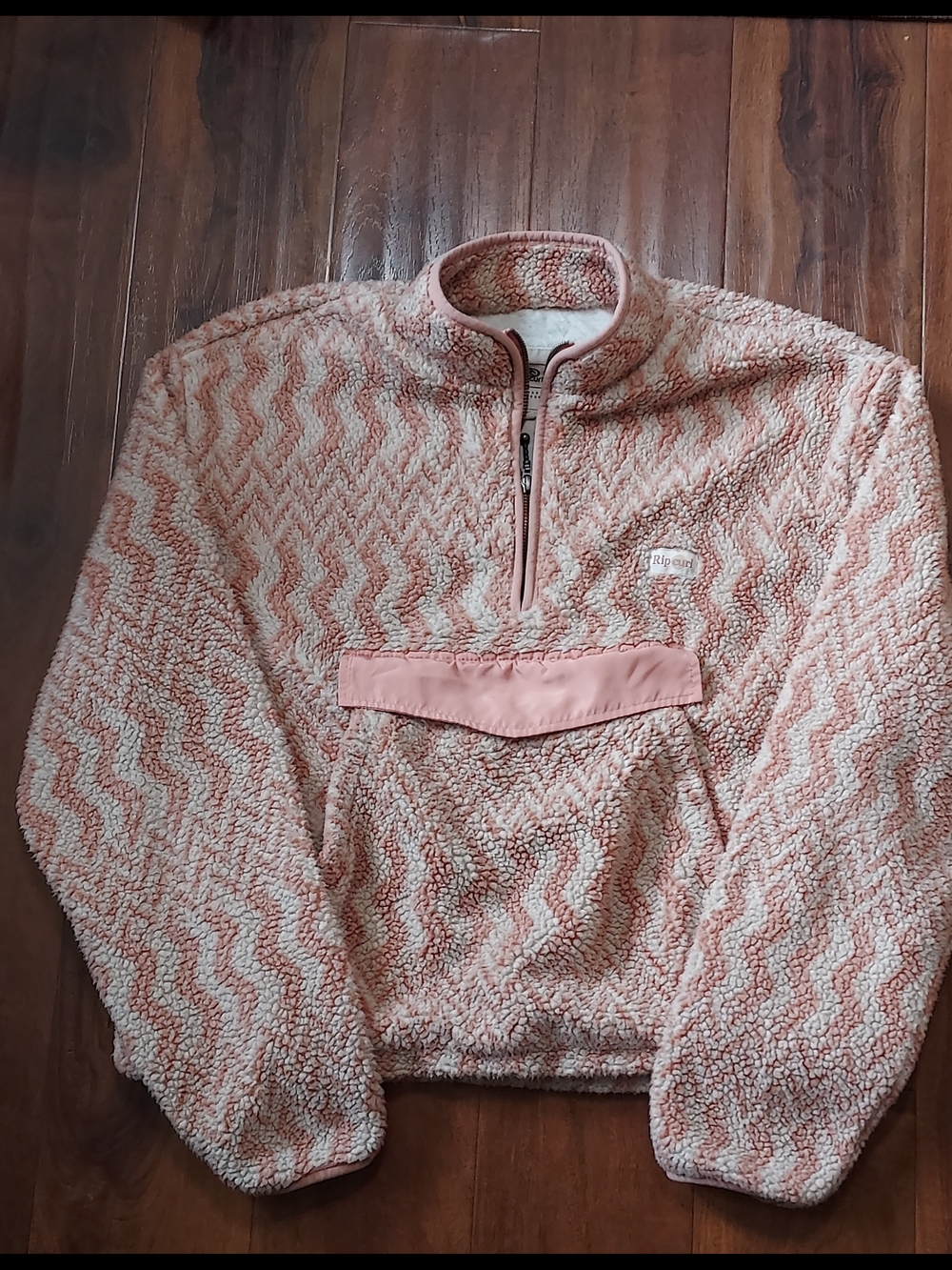 Rip Curl Pink Chevron Sherpa Half-Zip Pullover